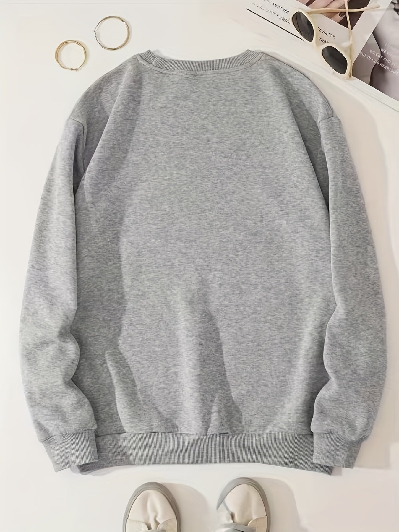Graphic Print Pullover Sweatshirt for Women