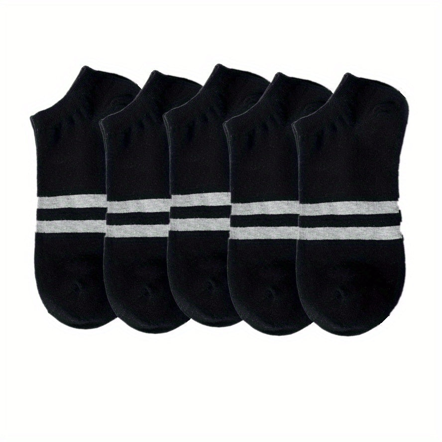 5Pairs Boys Kids Casual Striped Boat Socks Cotton Low Cut Ankle Socks