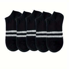 5Pairs Boys Kids Casual Striped Boat Socks Cotton Low Cut Ankle Socks