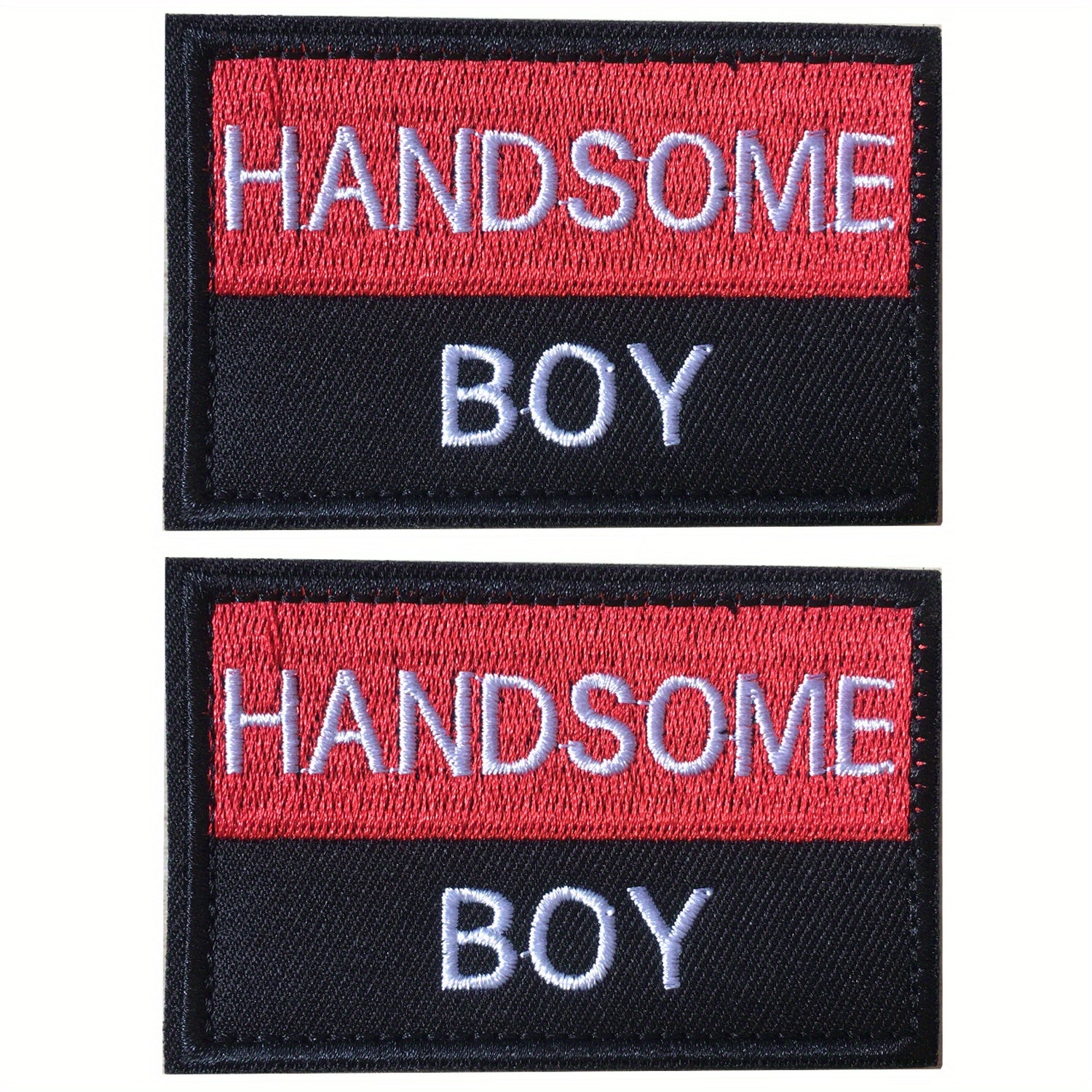 J CARP 2Pcs Dog Slogan Patches Embroidered Fastener Hook L