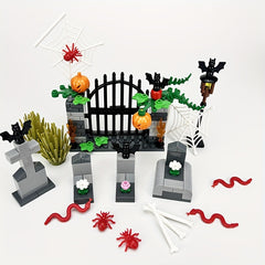 Halloween Building Blocks Tomb Bat Spider Pumpkin Tree Compatible Toy