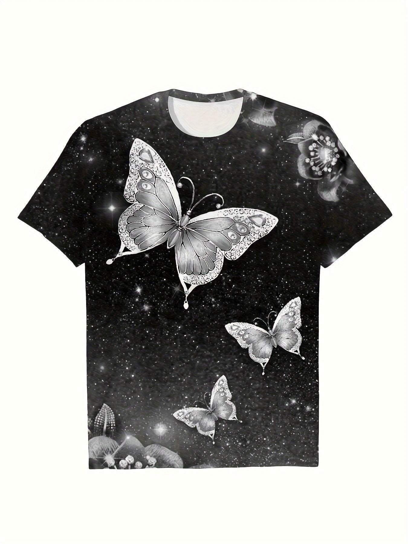 Dreamy Butterfly Pattern Short Sleeve T-shirt