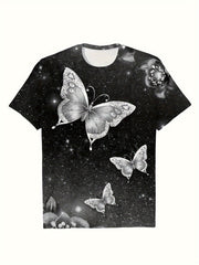 Dreamy Butterfly Pattern Short Sleeve T-shirt