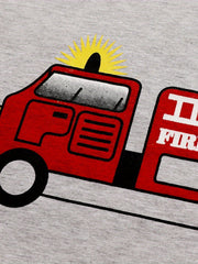 Boys Fire Truck Pajama Set Long Sleeve Top & Pants
