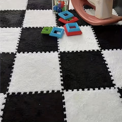 12pcs Mosaic Carpet Set Plush Mats for Bedroom Living Room Kitchen Bathroom