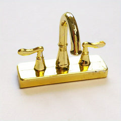 1:12 Dollhouse Kitchen/Bathroom Faucet Metal Finish Golden Silvery DIY M