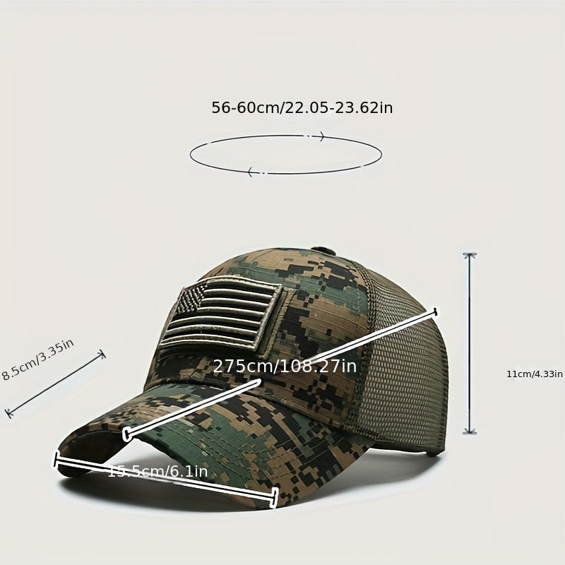 American Flag Camouflage Embroidered Baseball Cap Men's Outdoor Hat