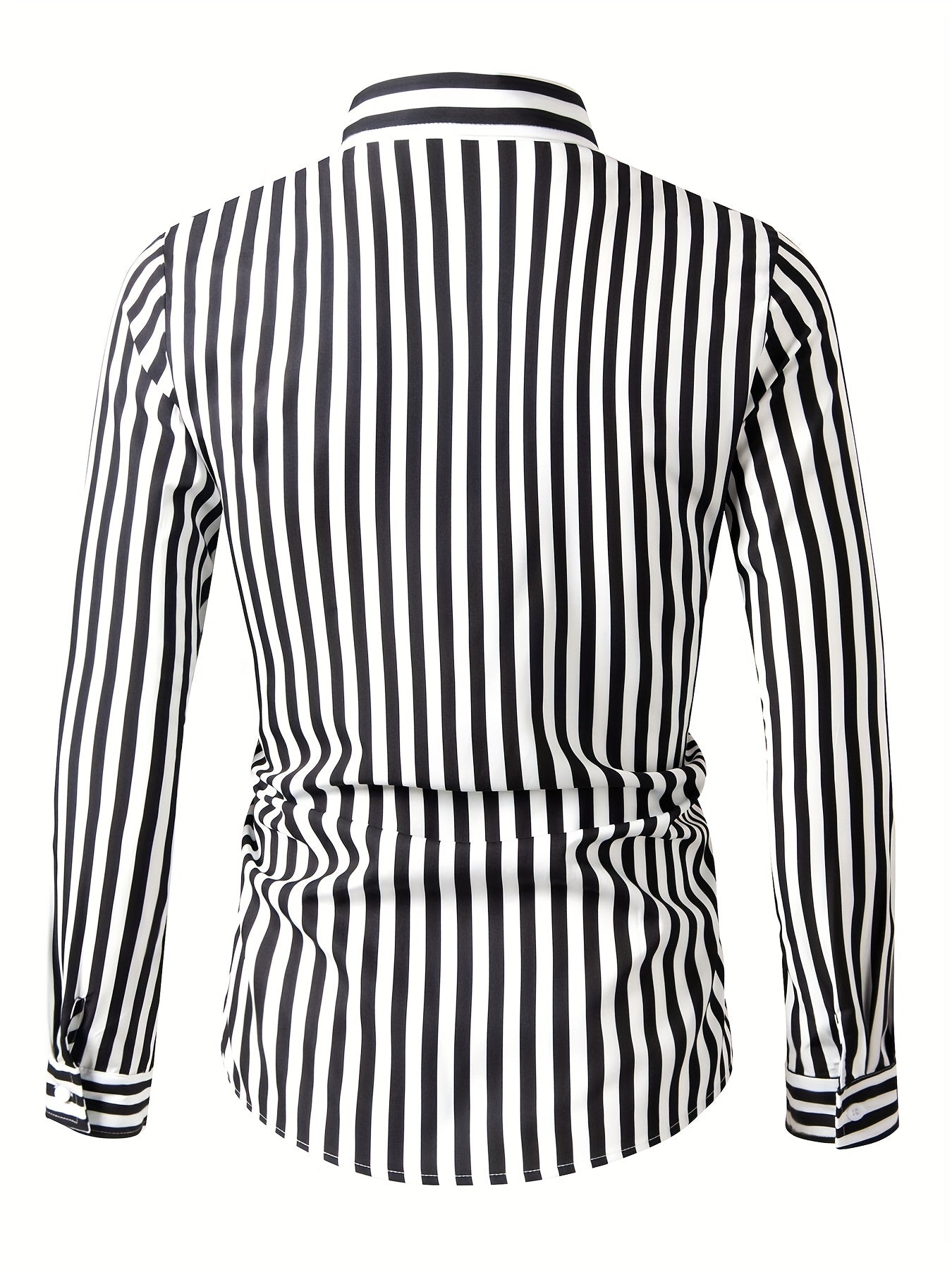 Men's Lapel Striped Shirt Casual Button Up Long Sleeve Outdoor