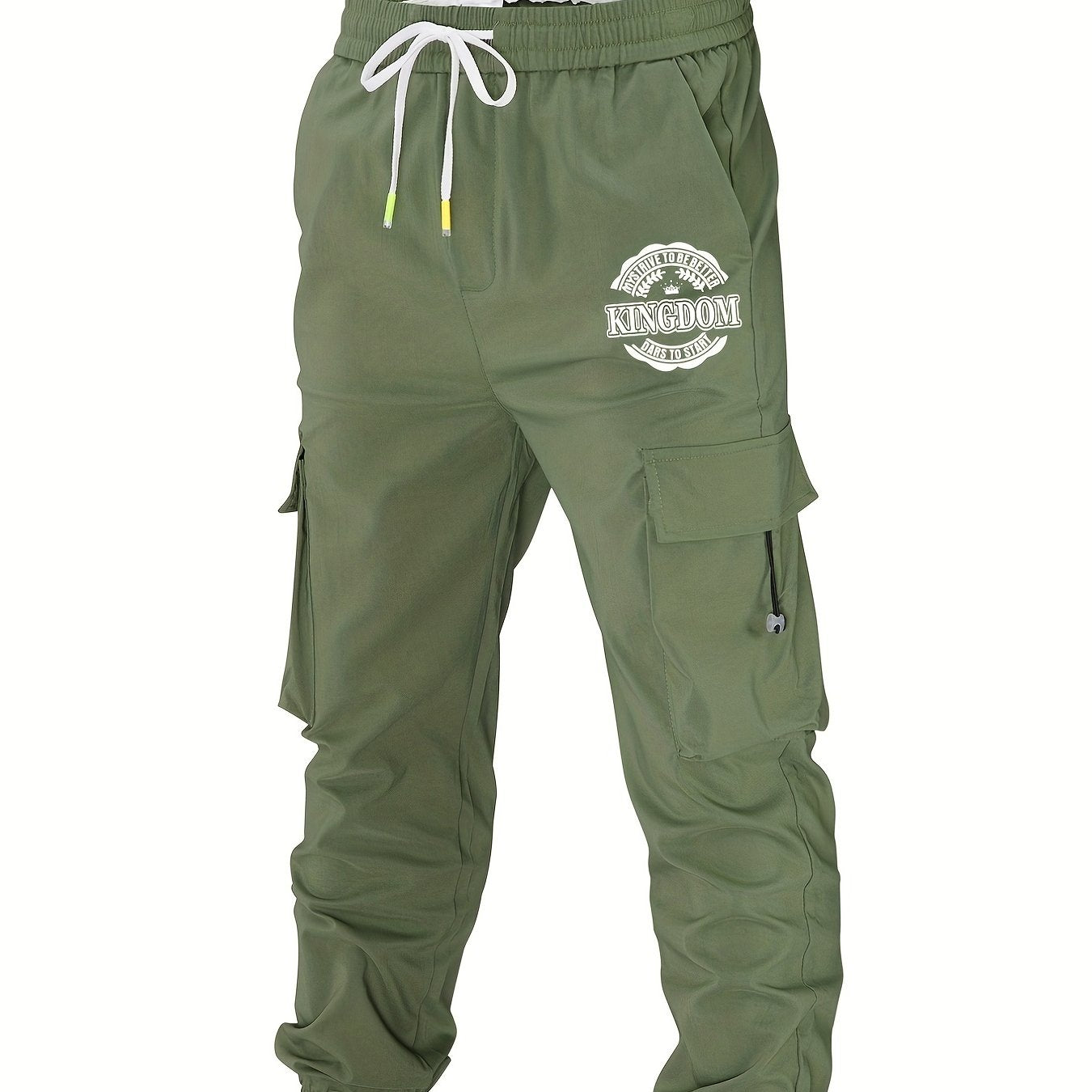 KINGDOM Cargo Pants Men Flap Pocket Trousers Loose Casual Outdoor Joggers