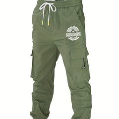 KINGDOM Cargo Pants Men Flap Pocket Trousers Loose Casual Outdoor Joggers