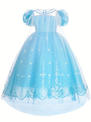 Girls Sequin Snowflake Princess Dress Set