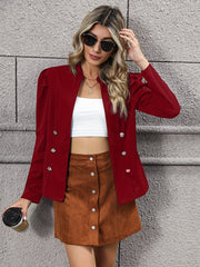 Ruched Solid Blazer Casual Open Front Long Sleeve Outerwear