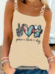 Tank Top Women's Plus Floral Print Metal Strap Tank