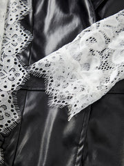 Lace Stitching Lapel Collar Blazer Jacket for Wedding & Party
