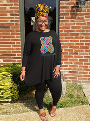 Women's Plus Bear & Letter Print Top & Leggings Set