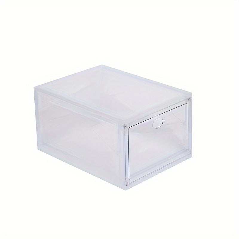 Foldable Stackable Shoe Rack Plastic Container Space Saving Storage Organizer