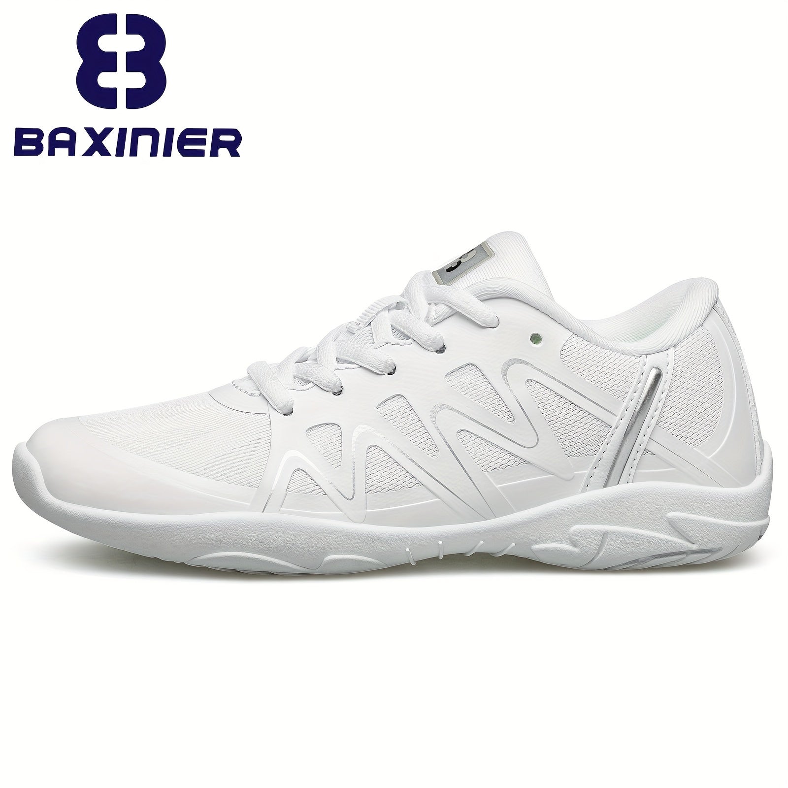 Girls Cheerleading Shoes Athletic Mesh Dance Shoes Soft Sole Lace Up Sports Snea