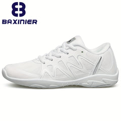 Girls Cheerleading Shoes Athletic Mesh Dance Shoes Soft Sole Lace Up Sports Snea