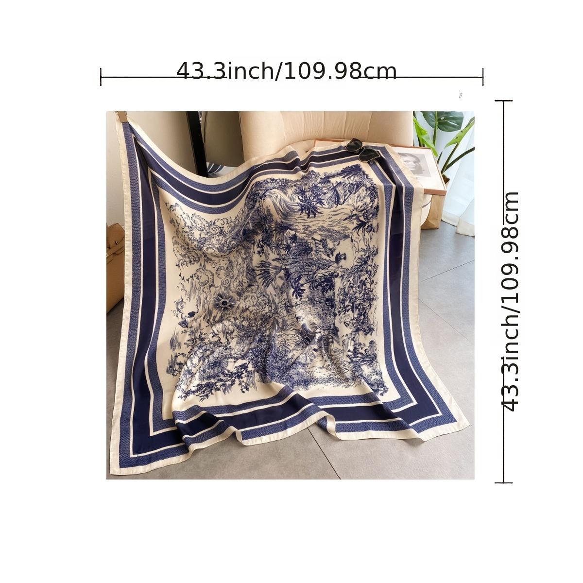 Silk Printed 43 Square Scarf Large Headband for Women