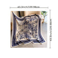 Silk Printed 43 Square Scarf Large Headband for Women