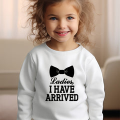 Girls Bow Tie Pattern Crew Neck Sweatshirt For Spring Fall Christmas Gift