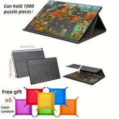 Portable Jigsaw Puzzle 1000pcs Tilting Board 2 in 1 Stand Cover Lightweight