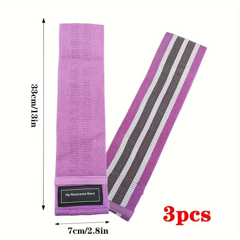 3pcs Squat Resistance Band Yoga Fitness Rope for Buttocks Lifting