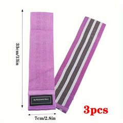 3pcs Squat Resistance Band Yoga Fitness Rope for Buttocks Lifting