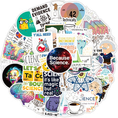 50PCS Science Elements Sticker Student Teacher Staff Waterproof Vinyl Sticker