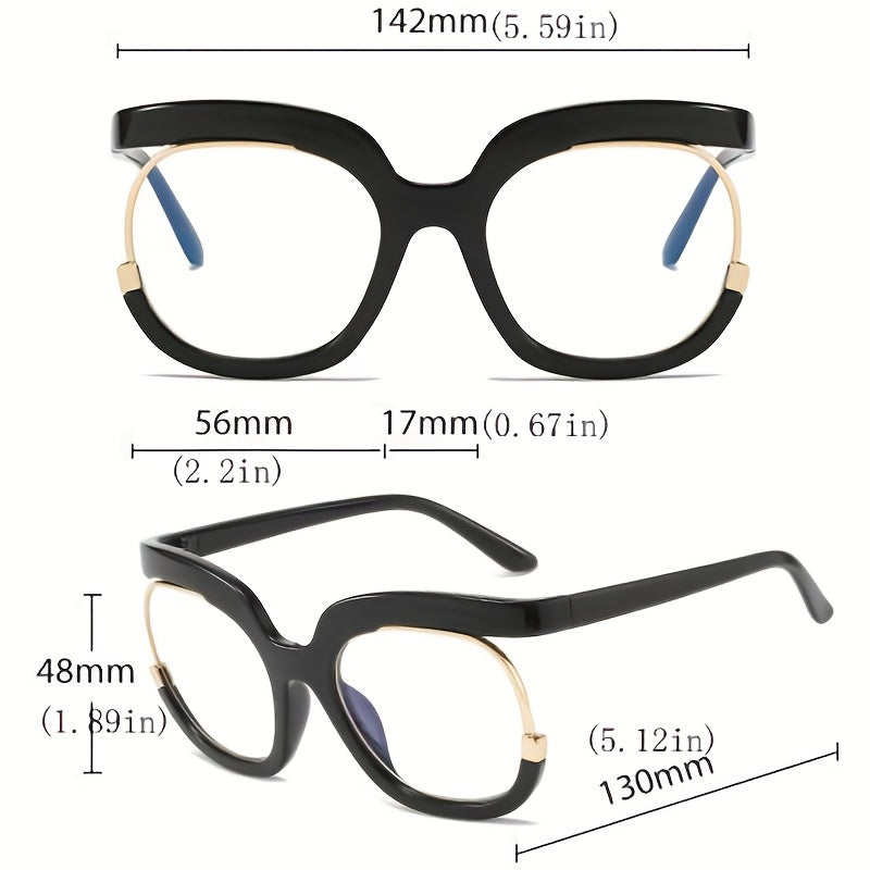 Y2K Clear Lens Round Frame Glasses Anti Light Reading Men Women