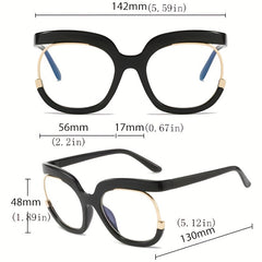 Y2K Clear Lens Round Frame Glasses Anti Light Reading Men Women