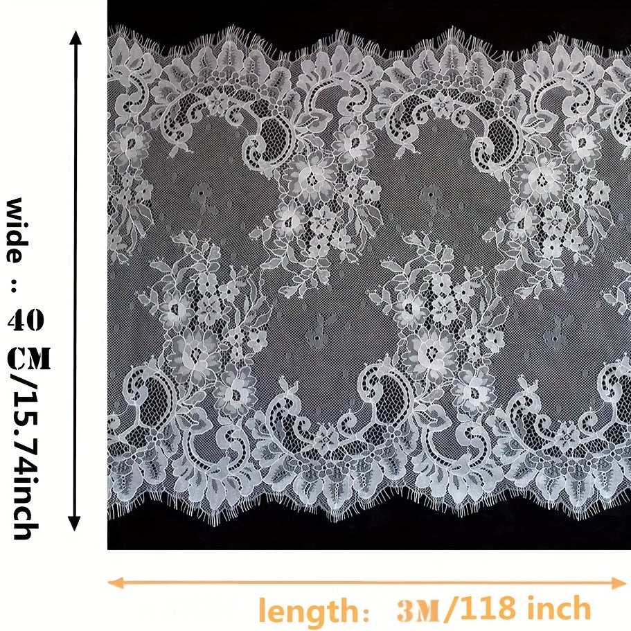 Lace Edge Trim Applique for Sewing Crafts Clothing Wedding Decor 118"x11"