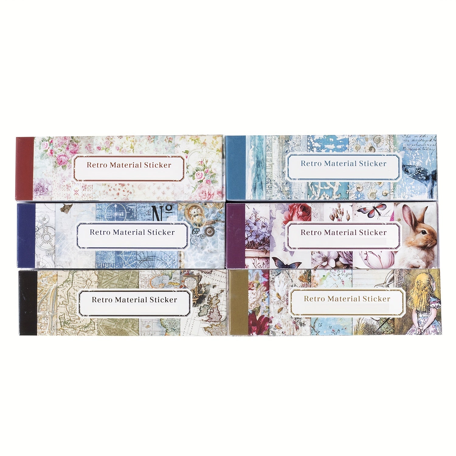 50pcs Vintage Washi Stickers Book Floral Travel Ocean Adventure Stickers