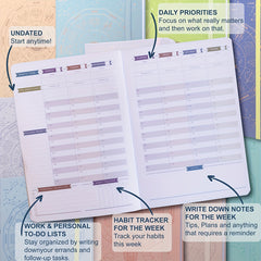 Agenda Daily Planner & Calendar - Achieve Your Goals & Live Healthier Life