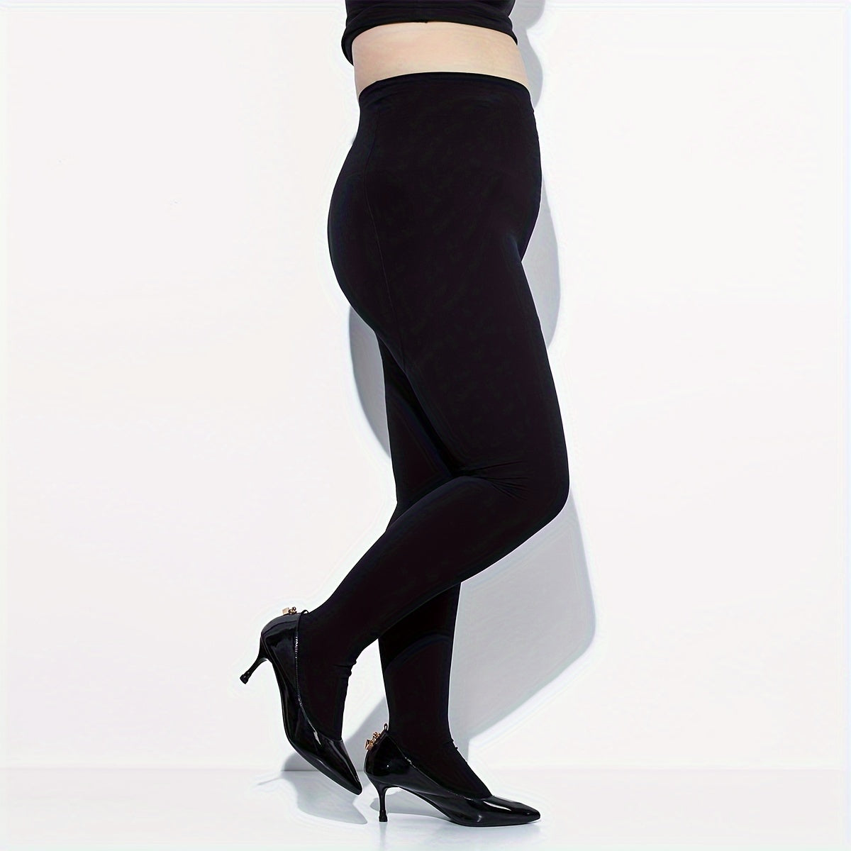 Casual Pantyhose Women's Plus Solid Stirrup High Waist