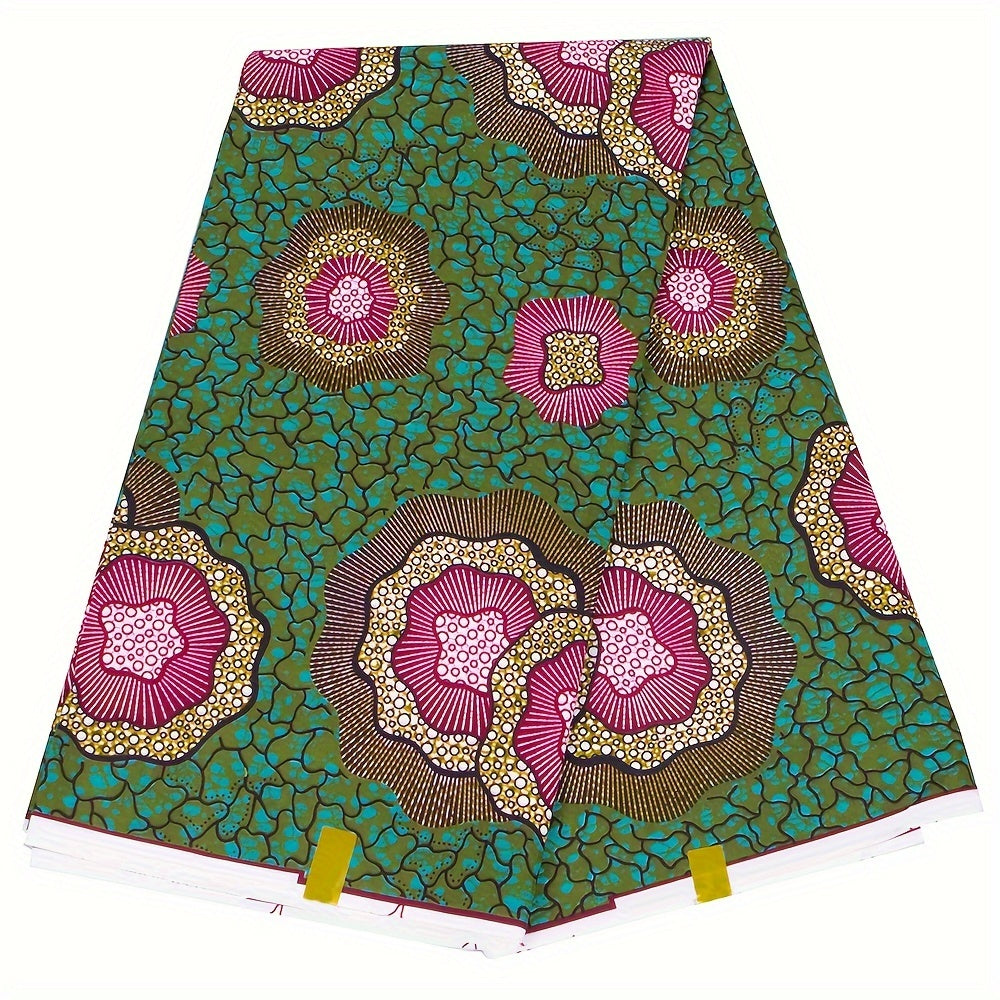 5.49M Polyester African Print Cloth Geometric Pattern Double-sided Print