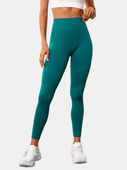 Green Yoga Leggings High Waist Butt Lifting Seamless Gym Pants