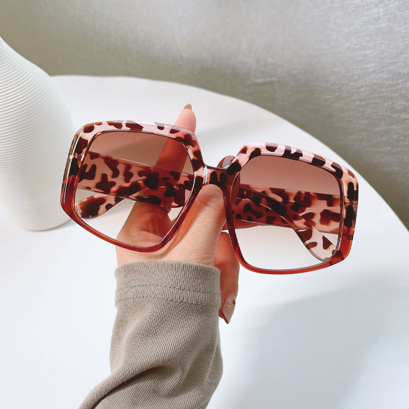 Dark Green Vintage Oversized Sunglasses Women Sun Protection