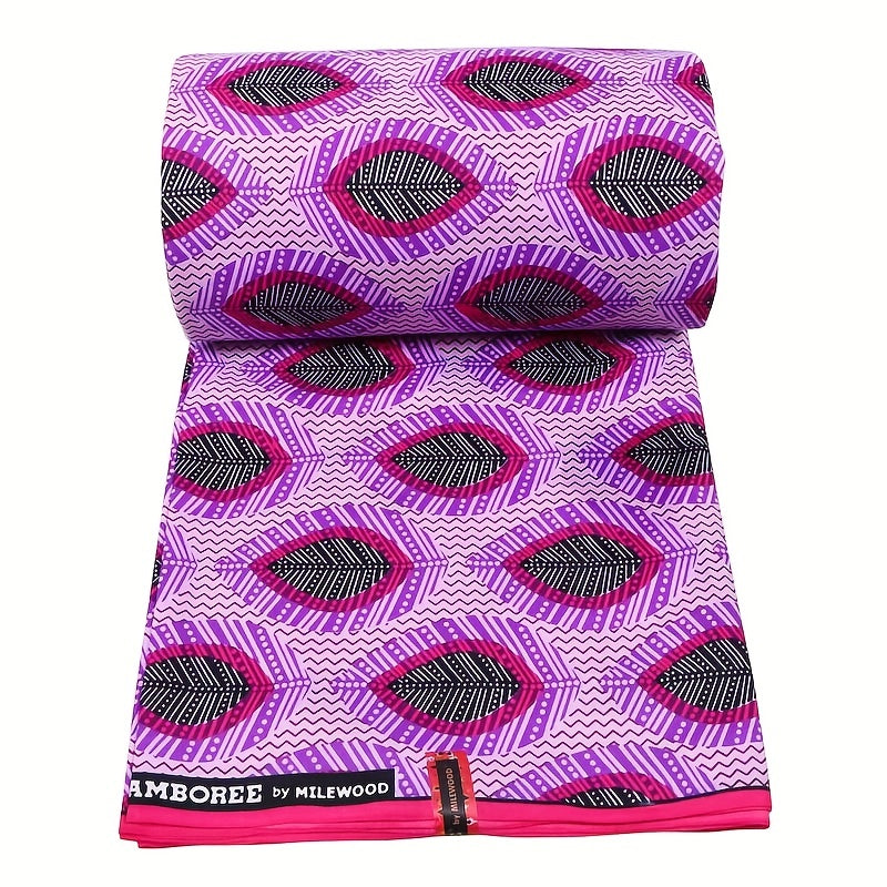 African Ethnic Wax Dye Printed Fabric Double Sided Geometric Cloth