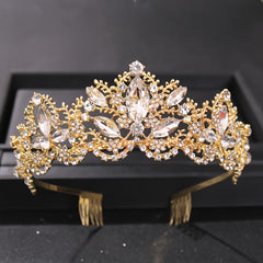 Baroque Rhinestone Tiara Bridal Crown Wedding Hair Accessories