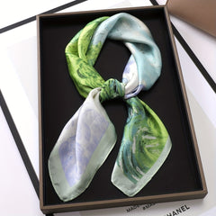 Vintage Satin Bandana Silk Square Scarf Casual Necke...
