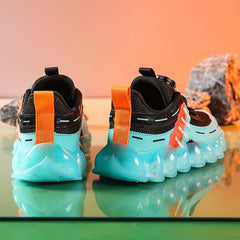 Boy's Basketball Shoes with Rotating Buckle Non Slip Sneakers