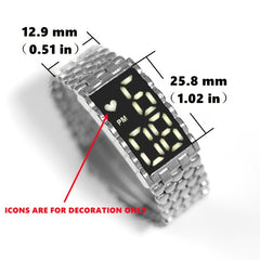 Men's LED Electronic Watch Large Dial Alloy Wrist Watch