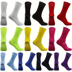 4 Pairs Non Slip Soccer Socks Breathable Crew Socks
