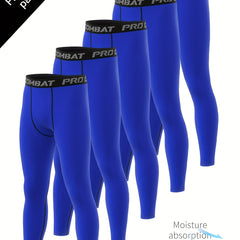 Men's 5pcs High Stretch Leggings Quick Dry Sports Compression Pants