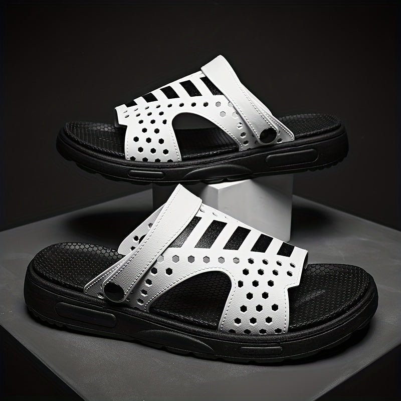 Men's Hollow Out Non Slip Platform Slides Comfortable Cloud Slides