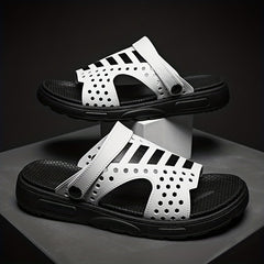 Men's Hollow Out Non Slip Platform Slides Comfortable Cloud Slides