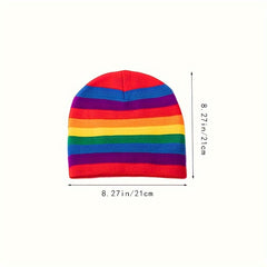 Rainbow Striped Knitted Hat and Beanie for Autumn/Winter