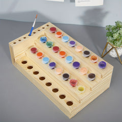 Wood Paint Holder Paint Storage And Display Box Holds 32 Paint Bottle