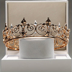 Crystal Golden Headband Queen Princess Crown Tiara
